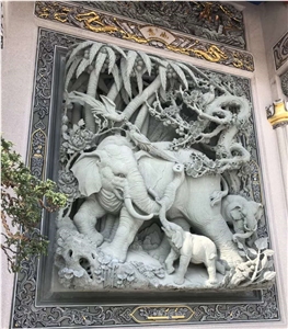 Temple Elegantly Carved Bluestone Wall Reliefs