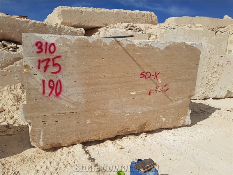 Beige Travertine (Vein Cut and Cross Cut) Slabs
