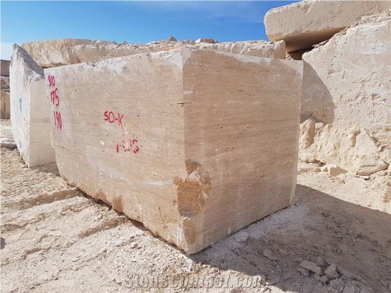 Beige Travertine (Vein Cut and Cross Cut) Slabs