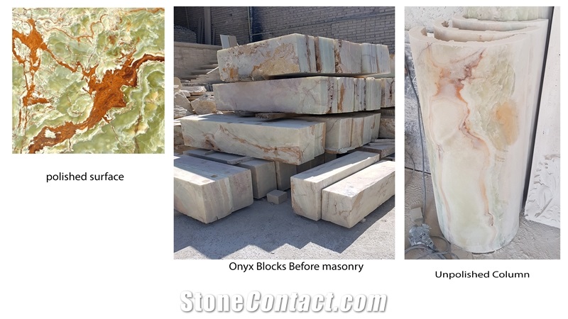 Green Onyx Hollow Column