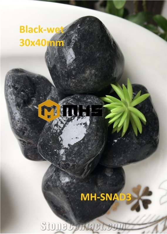 Viet Nam Black Tumbled Pebble Stone