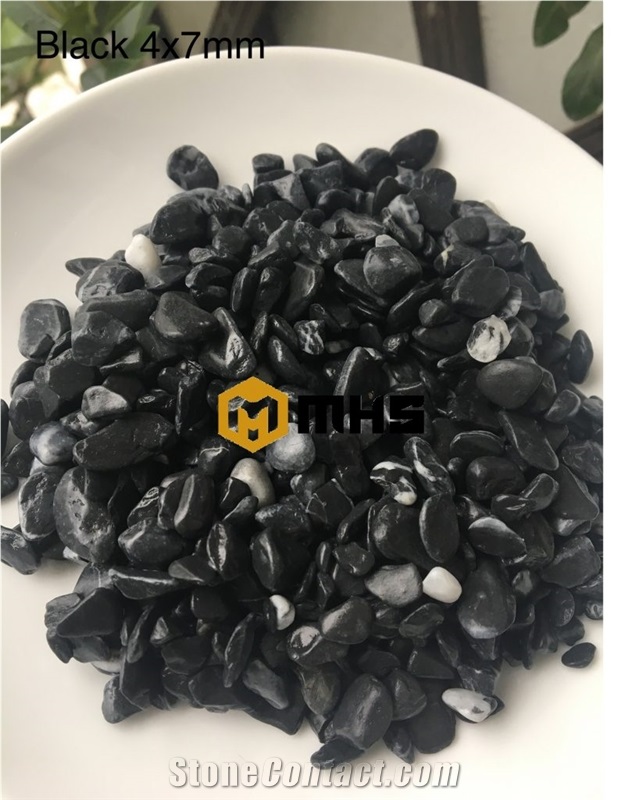 Viet Nam Black Tumbled Pebble Stone