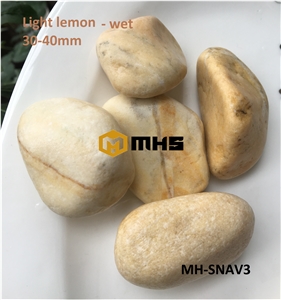 Viet Nam Light Lemon Tumbled Pebble Stone