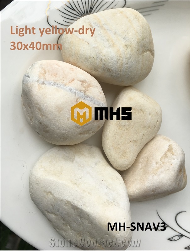 Viet Nam Light Lemon Tumbled Pebble Stone