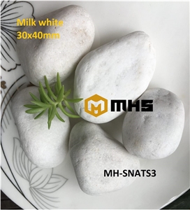 Viet Nam Milky White Tumbled Pebble Stone
