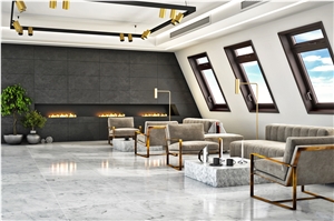 Danae Bianco Gala Marble Floor Application
