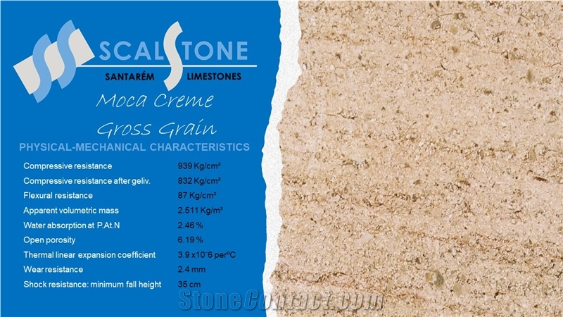 Moca Creme Gross Grain Limestone Tiles & Slab, Moca Creme Grao Grosso Limestone