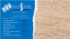 Moca Creme Gross Grain Limestone Tiles & Slab, Moca Creme Grao Grosso Limestone