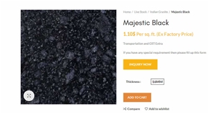 Majestic Black Granite Tiles & Slabs