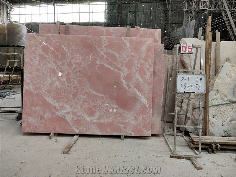 Afghan Pink Onyx Slab and Tile