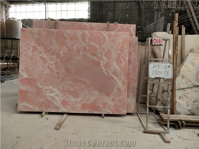 Afghan Pink Onyx Slab and Tile