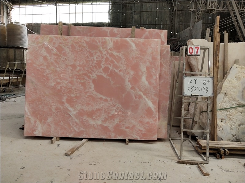 Afghan Pink Onyx Slab and Tile