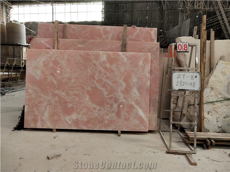 Afghan Pink Onyx Slab and Tile