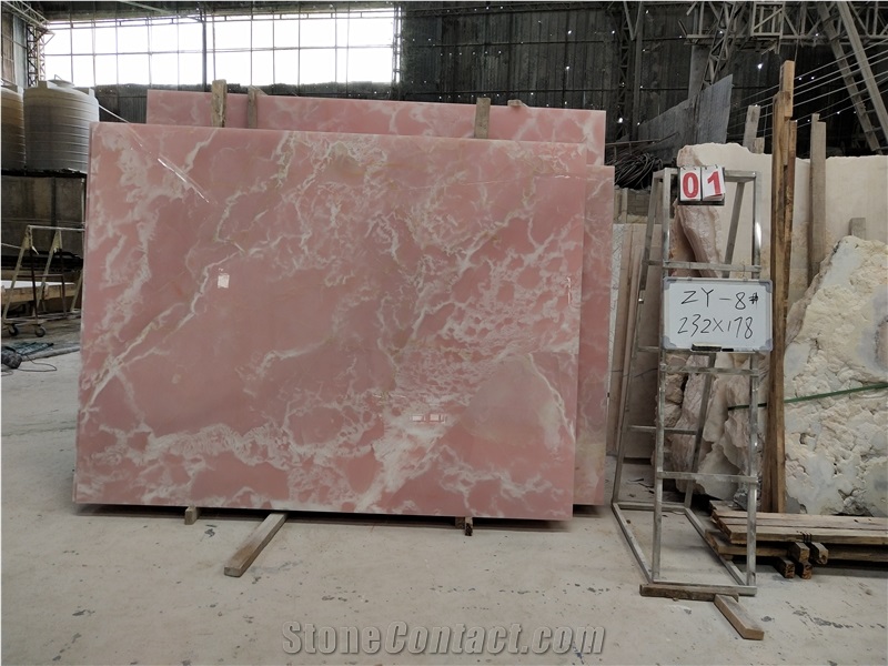 Afghan Pink Onyx Slab and Tile