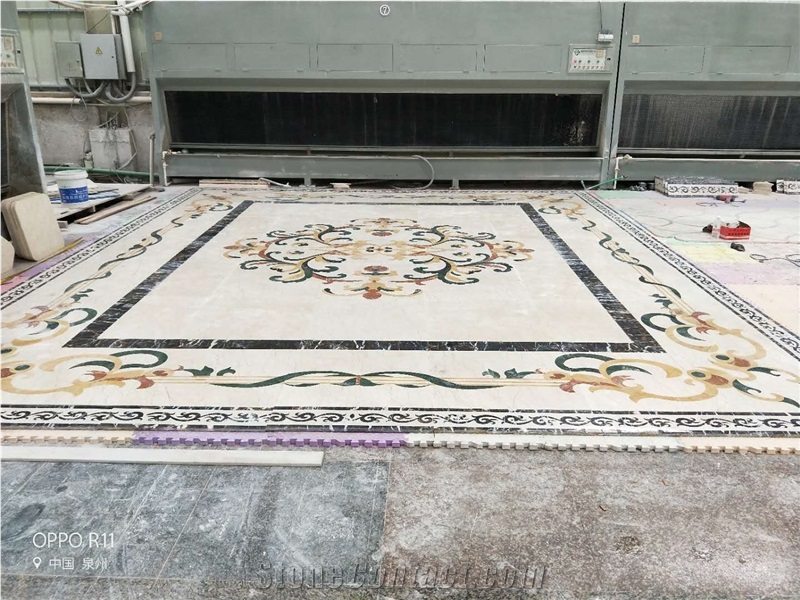 Beige Marble Stone Floor Medallion for Project