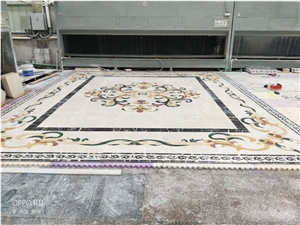 Beige Marble Stone Floor Medallion for Project