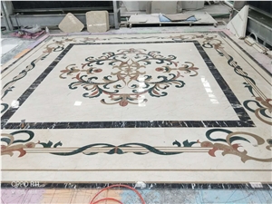 Beige Marble Stone Floor Medallion for Project