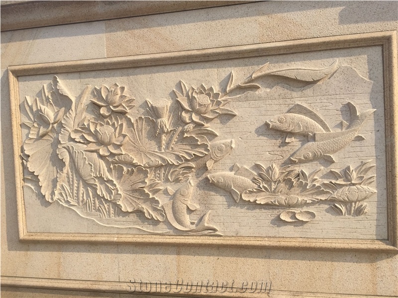 Beige Marble Stone Relief/Curving/Engraving