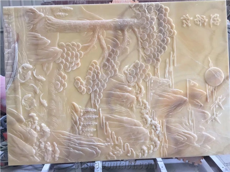 Beige Marble Stone Relief/Curving/Engraving