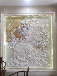 Beige Marble Stone Relief/Curving/Engraving
