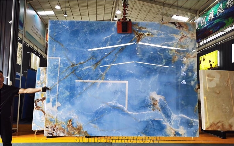 Blue Onyx Slab and Tile