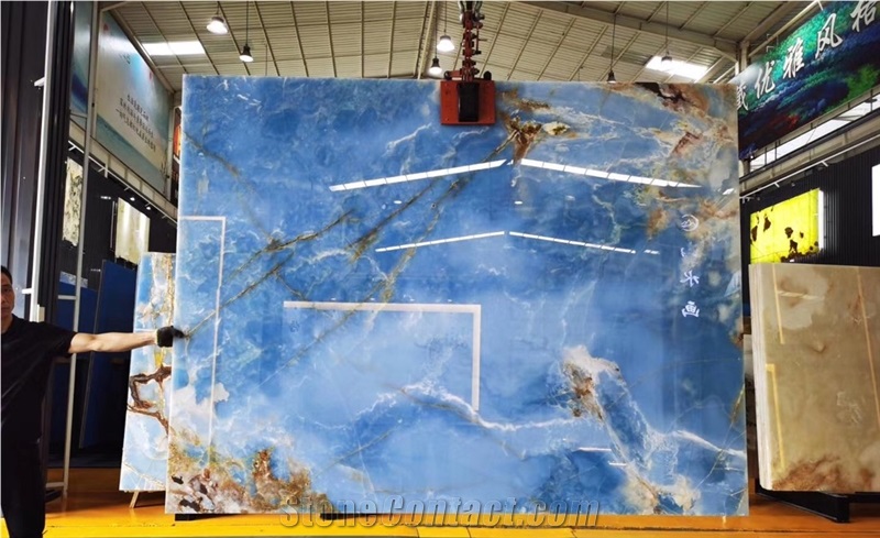 Blue Onyx Slab and Tile