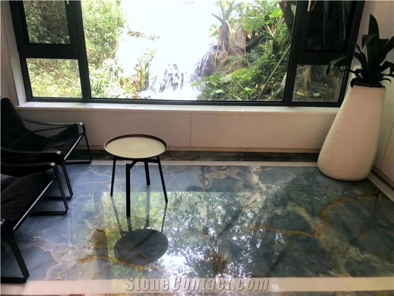 Blue Onyx Slab and Tile