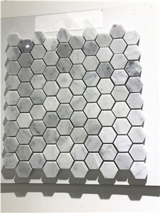 Carrara White Marble Hexagon Mosaic for Floor Tile