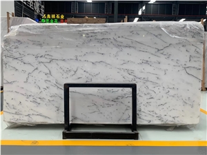 China Crystal Fine Lines Snow White Marble Slab