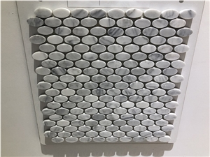 Grey Wood Marble Leaf Shape Mosaic for Floor Tile