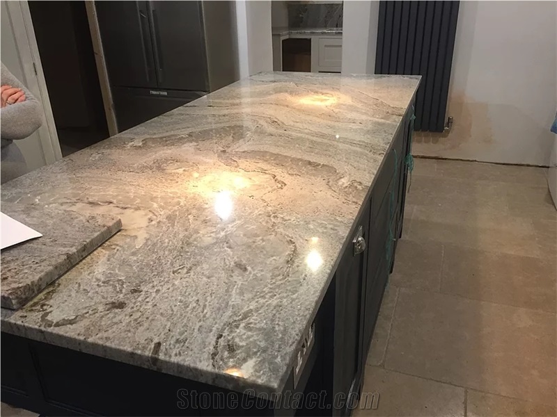 Azzuro Quartzite Kitchen Island Top, Countertop