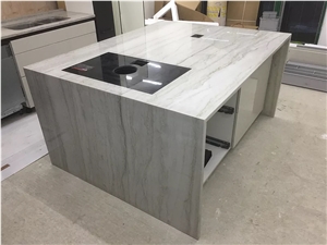 Sea Pearl Quartzite Kitchen Countertop, Island Top