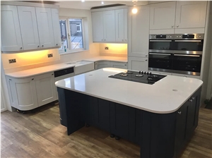 Silestone Lagoon Island Top and Perimeter Counter, Quartz Countertops