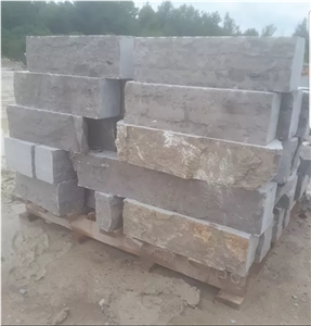 Castle Grey Coarsing Block Retaining Garden Wall