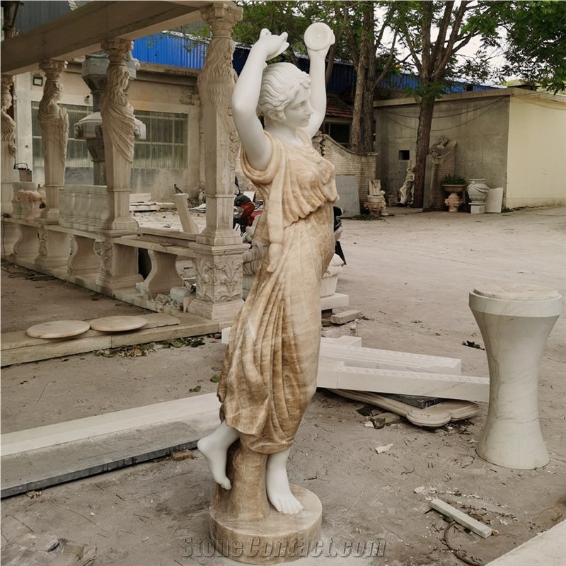 Beautiful Yellow Onyx Marble Statues