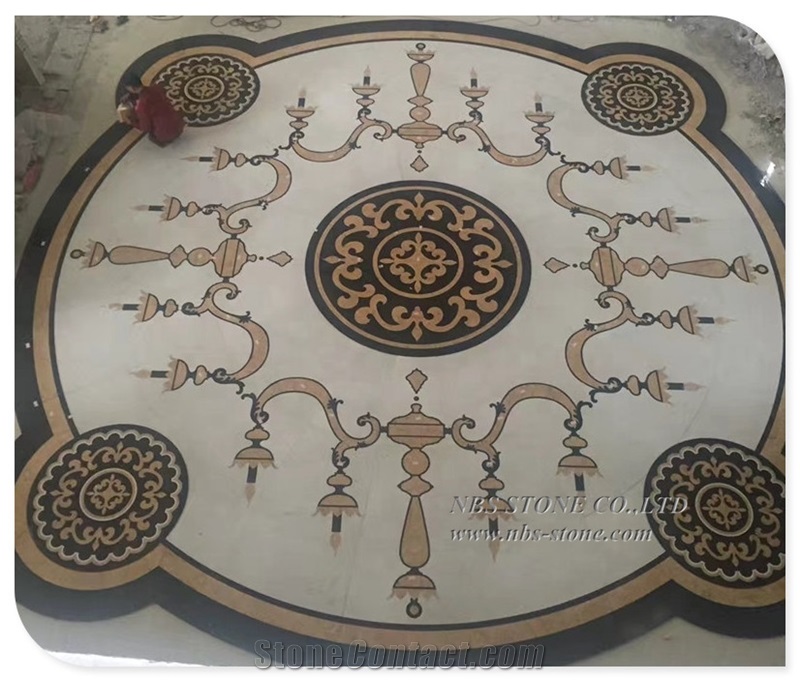 Marble Stone Waterjet Round Medallion Pattern