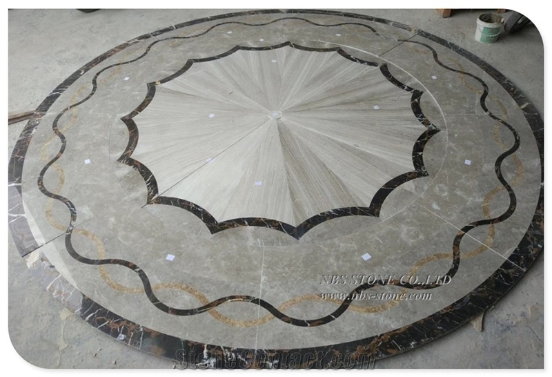 Marble Stone Waterjet Round Medallion Pattern