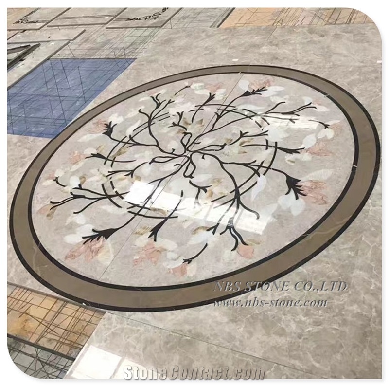 Marble Stone Waterjet Round Medallion Pattern