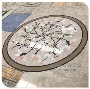 Marble Stone Waterjet Round Medallion Pattern