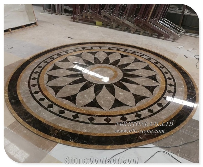 Marble Stone Waterjet Round Medallion Pattern