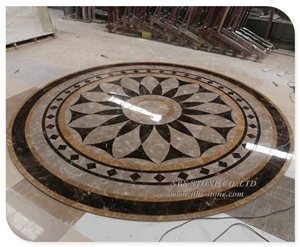 Marble Stone Waterjet Round Medallion Pattern