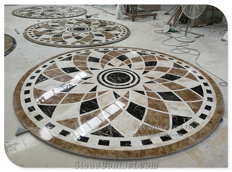 Marble Stone Waterjet Round Medallion Pattern