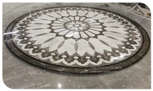 Marble Stone Waterjet Round Medallion Pattern