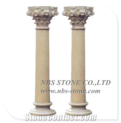 Natural Stone Capital Marble Roman Column