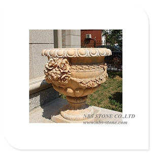 Natural Stone Marble Flower Pots for Garden