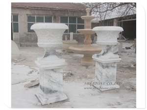 Natural Stone Marble Flower Pots for Garden