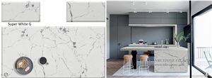 Prefab Polish Kitchen Artificial Quartz Countertop