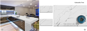 Prefab Polish Kitchen Artificial Quartz Countertop