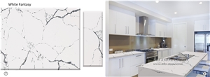 Prefab Polish Kitchen Artificial Quartz Countertop