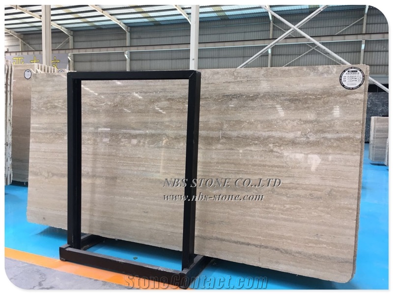 Sliver Grey Travertine Slab for Sale Walling Tile
